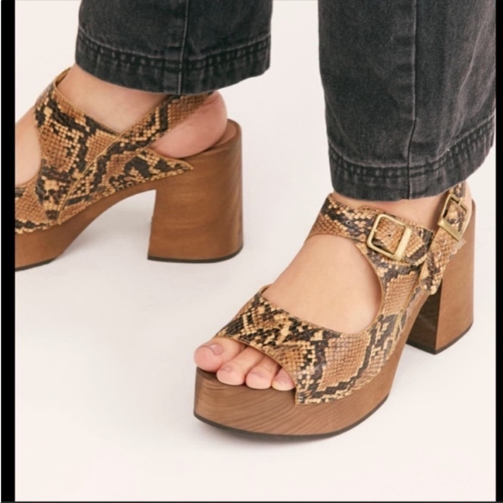 Free People Belems Snake Skin Print Clog